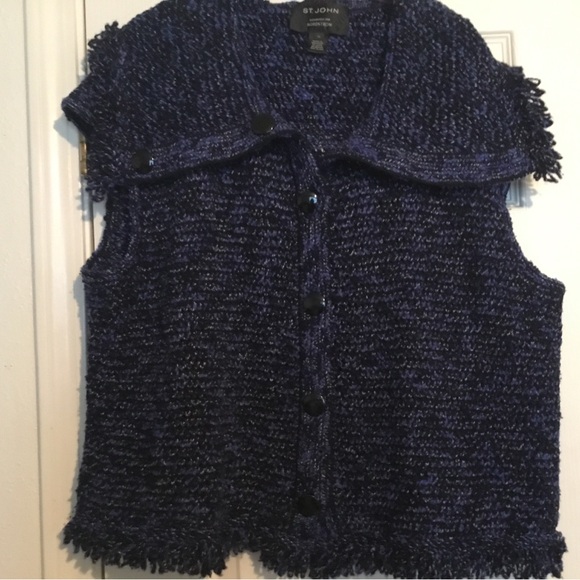 St. John Other - St. John Navy Blue/Black Button Down Vest
